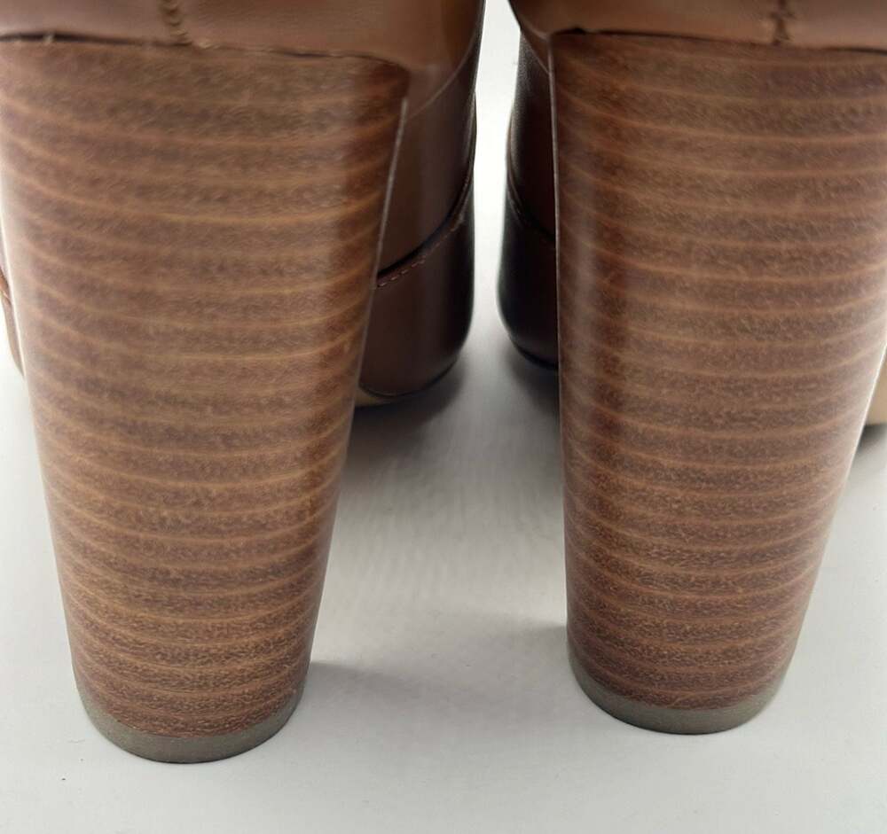Hal Rubenstein Cognac Brown Cutout Block Heel Booties Women’s Size 9M - Picture 6 of 8